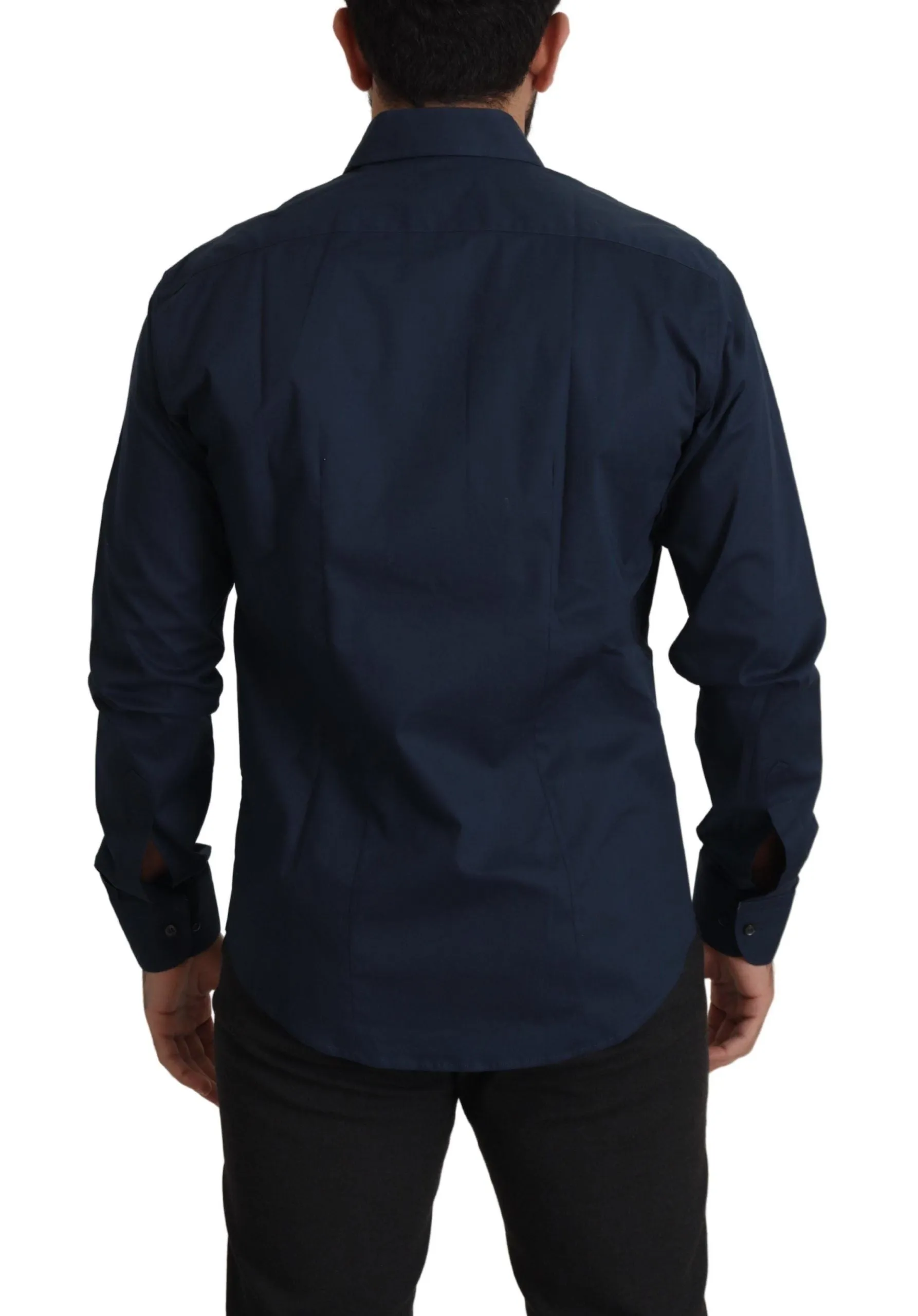 Navy Elegance Cotton Dress Shirt sold by Louxly product image thumbnail 3