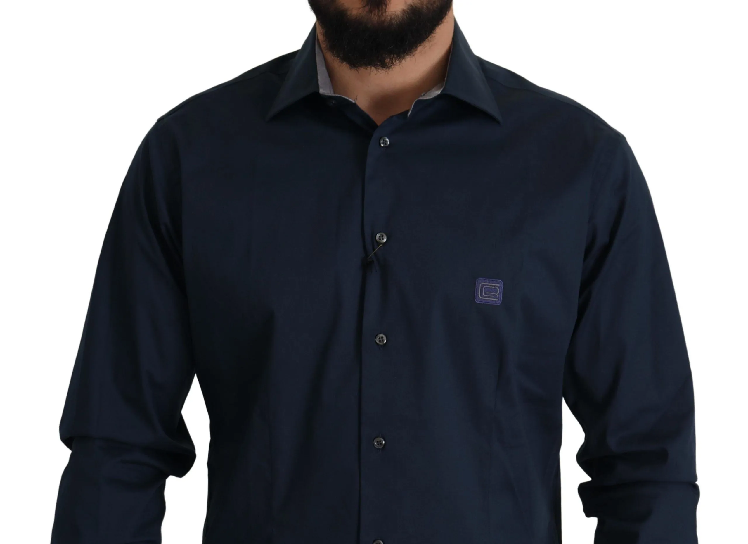 Navy Elegance Cotton Dress Shirt sold by Louxly product image thumbnail 4