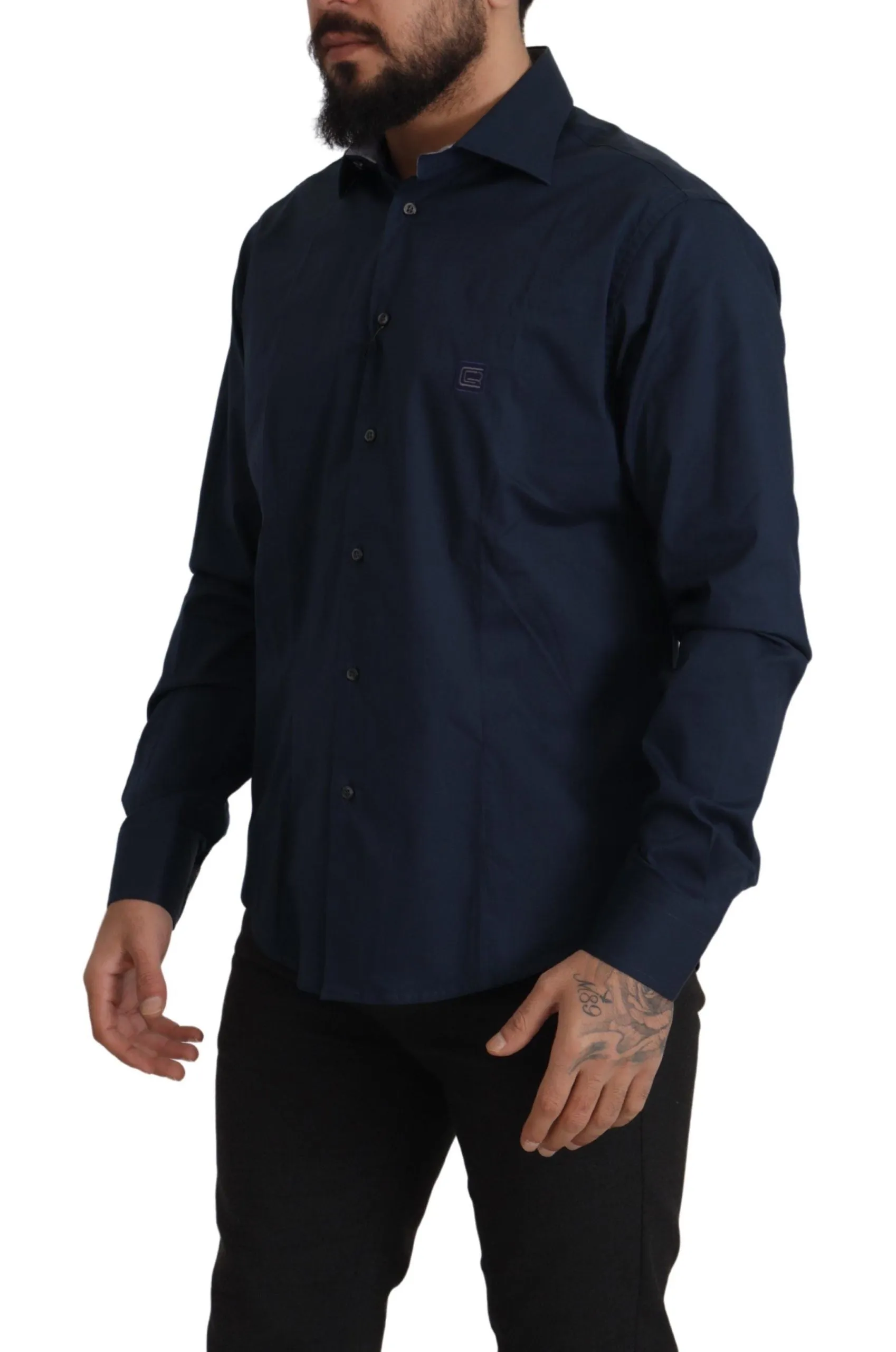 Navy Elegance Cotton Dress Shirt sold by Louxly product image thumbnail 2