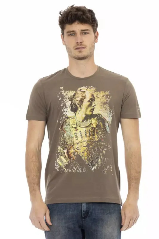 Brown Cotton Men T-Shirt sold by Louxly