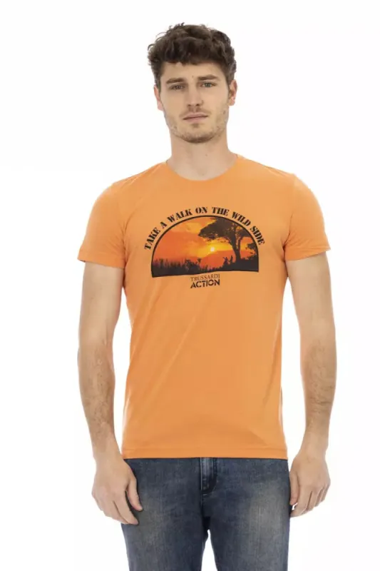 Orange Cotton Men TShirt sold by Louxly
