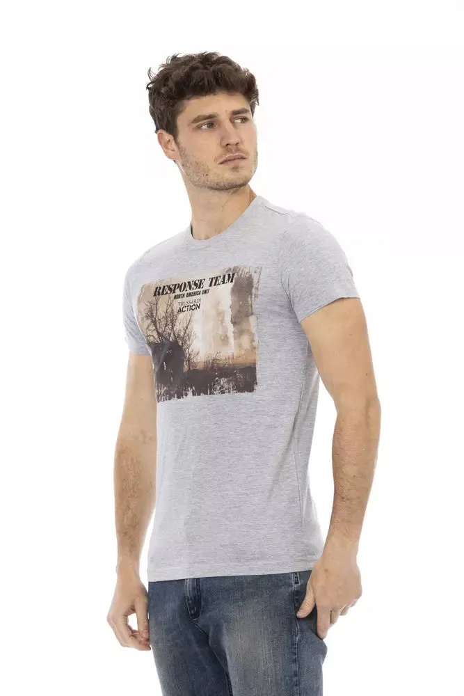 Gray Cotton Mens TShirt sold by Louxly product image thumbnail 2