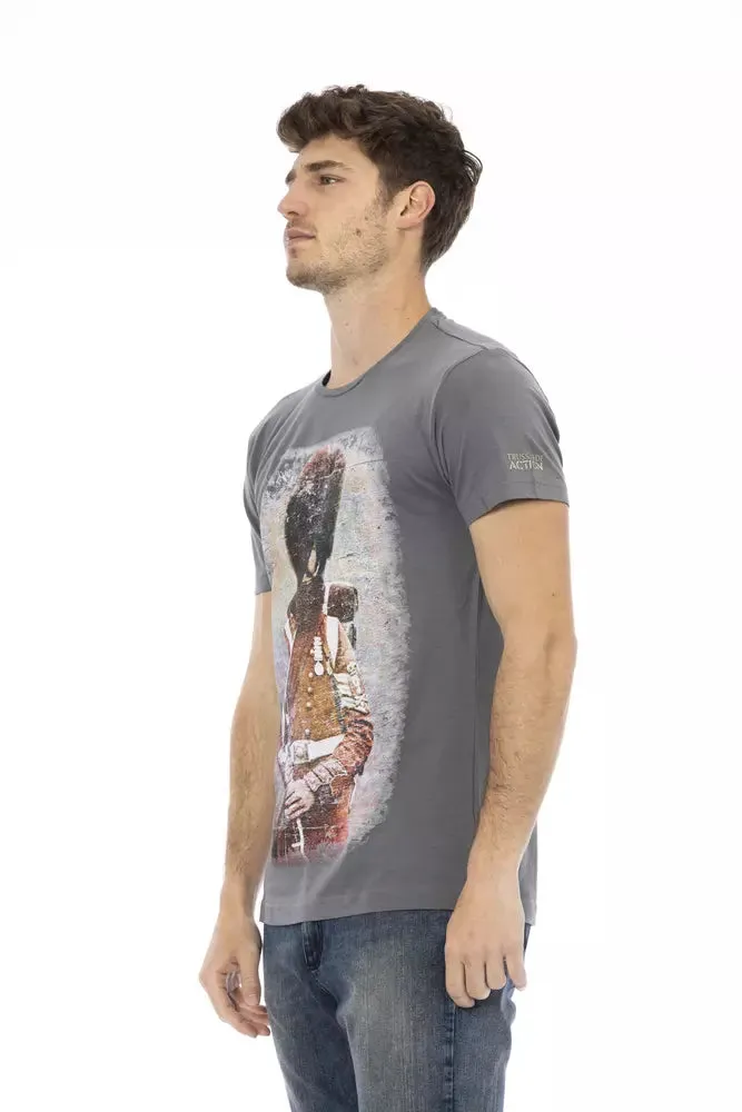 Gray Cotton Men T-Shirt sold by Louxly product image thumbnail 2