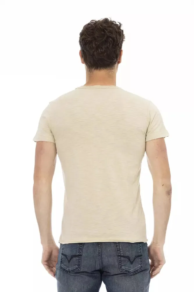 Beige Cotton Men T-Shirt sold by Louxly product image thumbnail 3