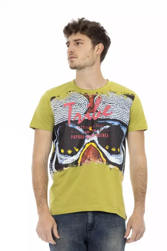 Green Cotton Men T-Shirt sold by Louxly