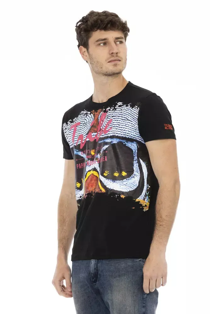 Black Cotton Men T-Shirt sold by Louxly product image thumbnail 2