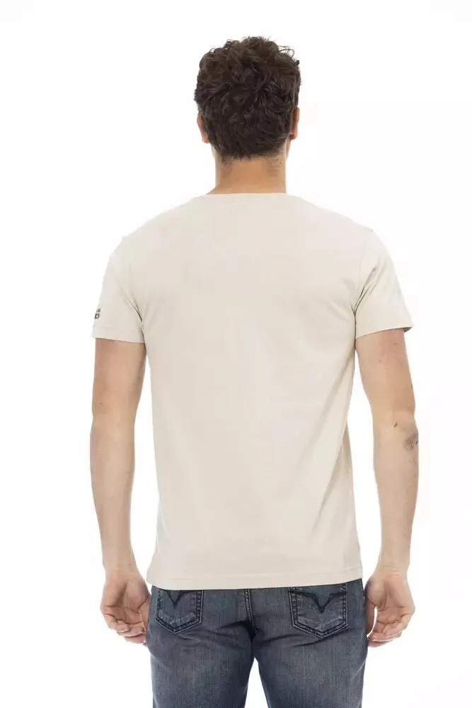 Beige Cotton Men T-Shirt sold by Louxly product image thumbnail 3