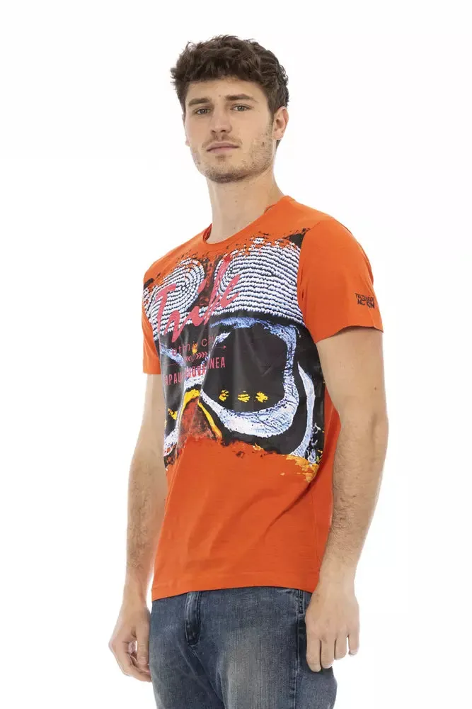 "Orange Cotton Men T-Shirt" sold by Louxly product image thumbnail 2