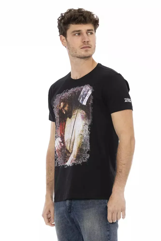 Black Cotton Men T-Shirt sold by Louxly product image thumbnail 2