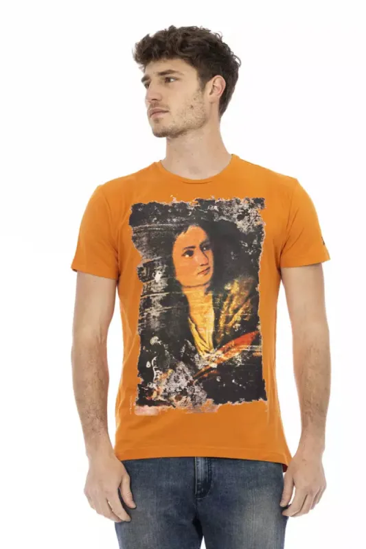 Orange Cotton Men T-Shirt sold by Louxly