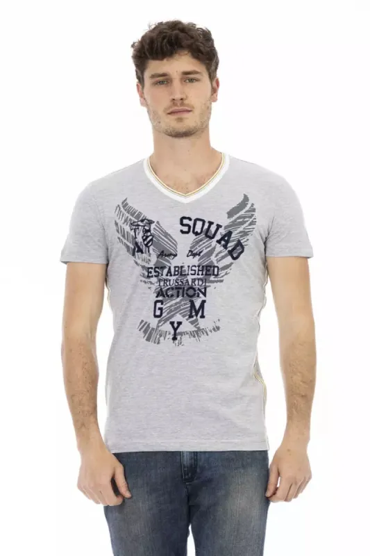 Gray Cotton Men T-Shirt sold by Louxly