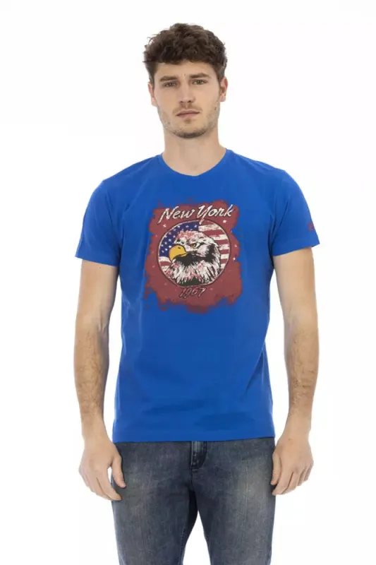 Blue Cotton Men T-Shirt sold by Louxly