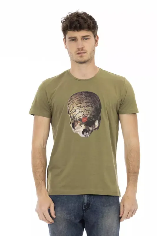 Green Cotton Men T-Shirt sold by Louxly