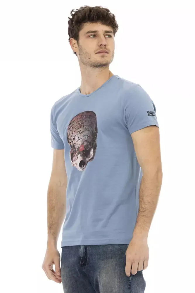 Light Blue Cotton Men T-Shirt sold by Louxly product image thumbnail 2