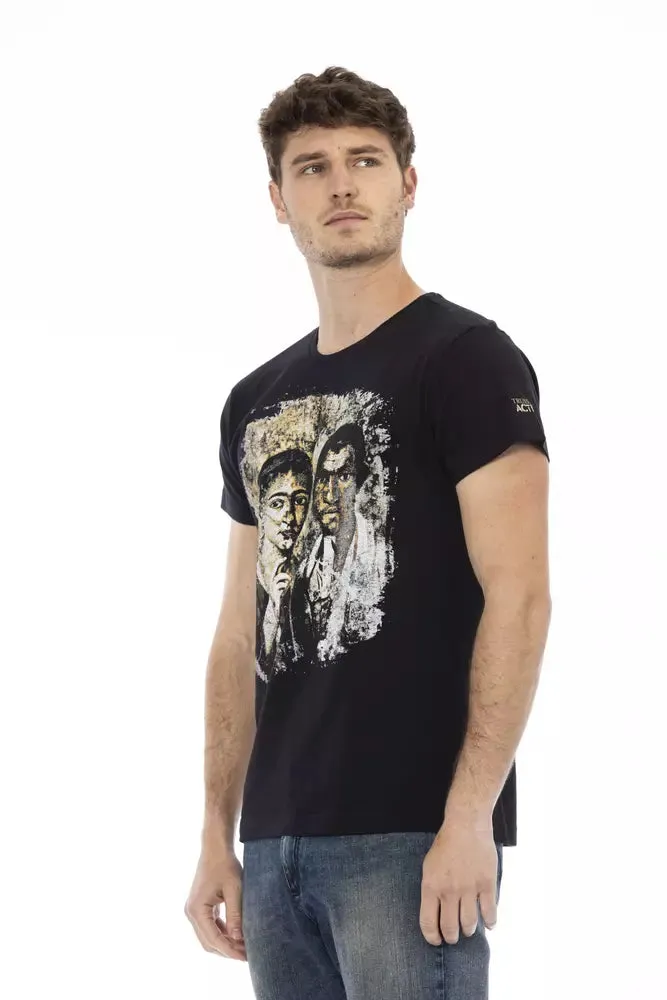 Black Cotton Men T-Shirt sold by Louxly product image thumbnail 2