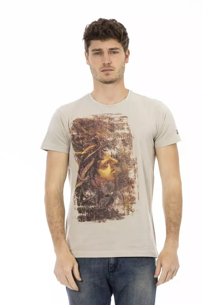 Beige Cotton Men T-Shirt sold by Louxly