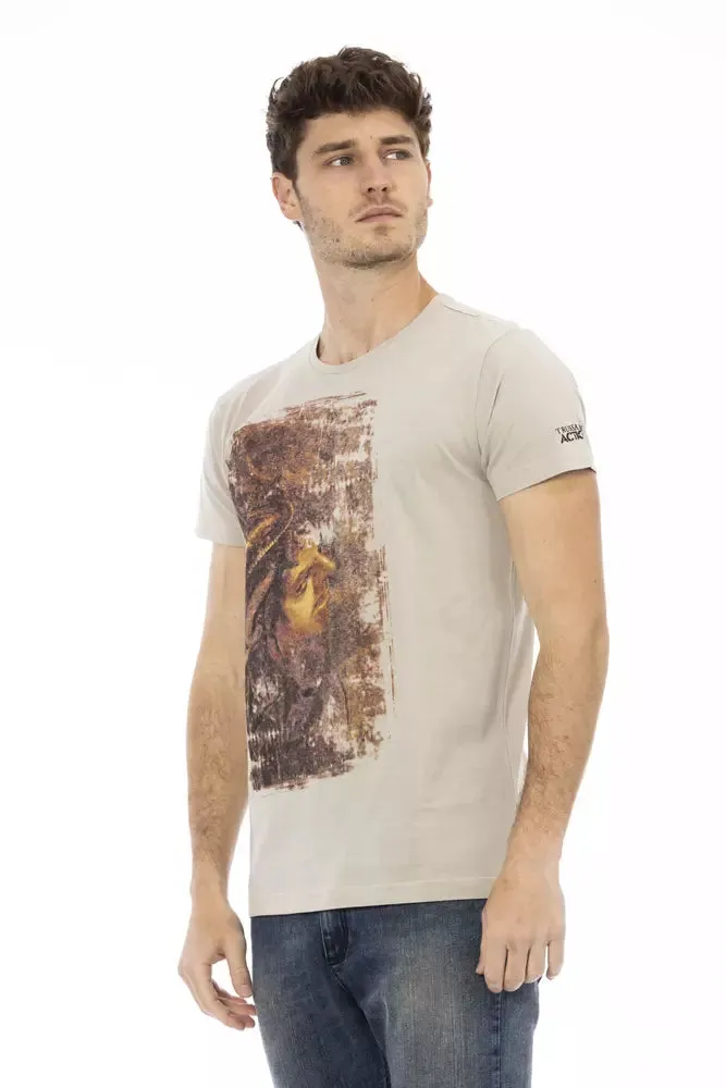 Beige Cotton Men T-Shirt sold by Louxly product image thumbnail 2