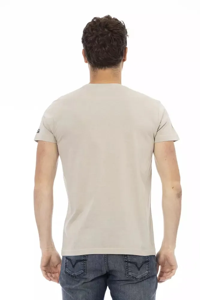 Beige Cotton Men T-Shirt sold by Louxly product image thumbnail 3