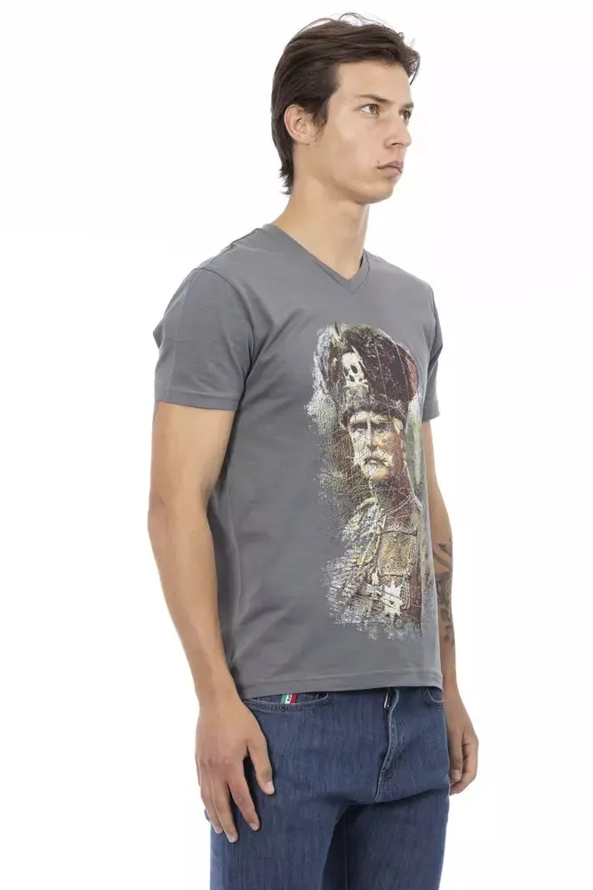 Gray Cotton Mens TShirt sold by Louxly product image thumbnail 2