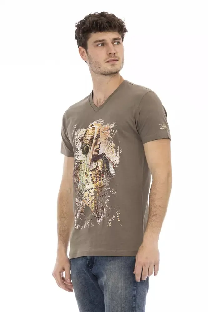Brown Cotton Men T-Shirt sold by Louxly product image thumbnail 2