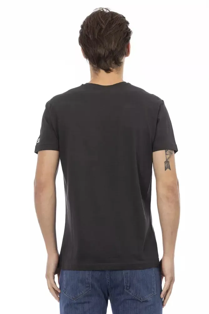 Black Cotton Men T-Shirt sold by Louxly product image thumbnail 3