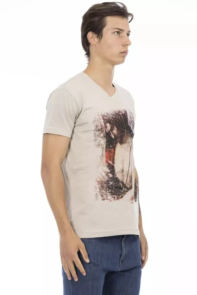 Beige Cotton Men T-Shirt sold by Louxly product image thumbnail 2
