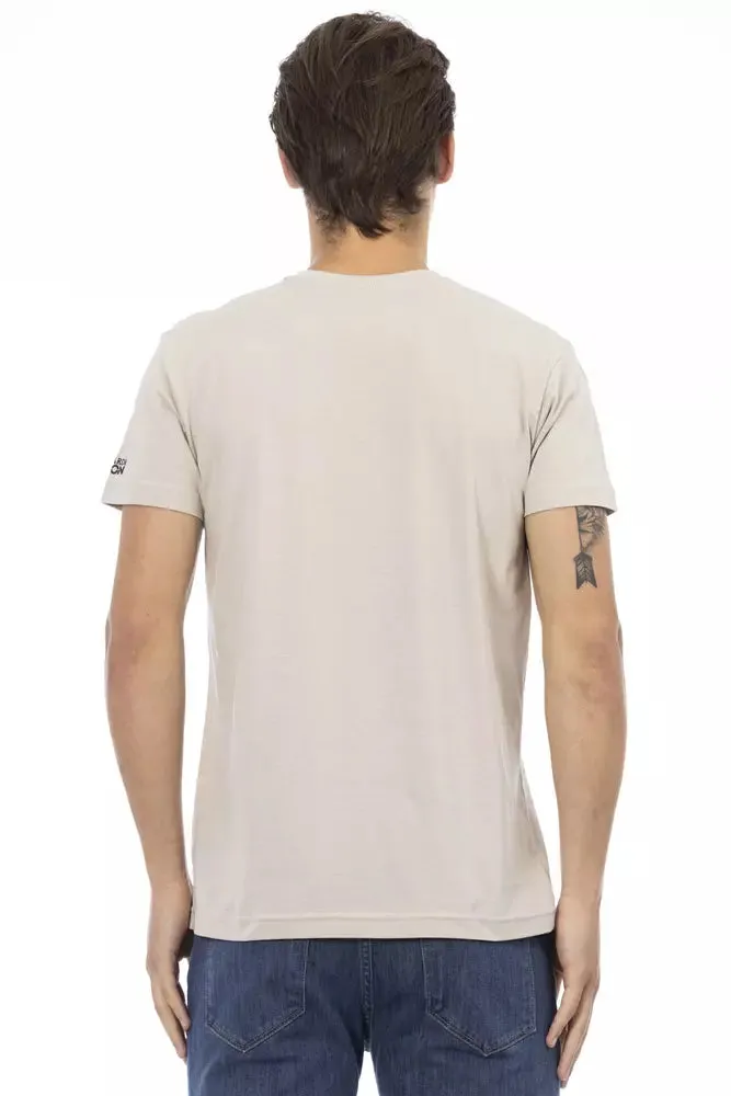Beige Cotton Men T-Shirt sold by Louxly product image thumbnail 3