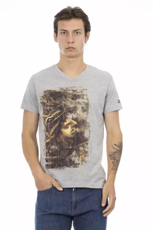 Gray Cotton Men T-Shirt sold by Louxly