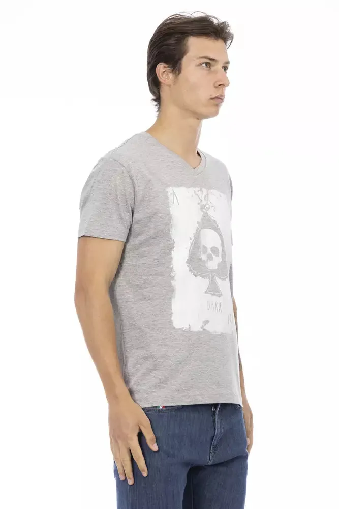 "Gray Cotton Men T-Shirt" sold by Louxly product image thumbnail 2