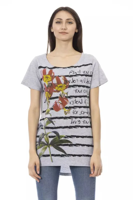 Gray Cotton Women Top sold by Louxly