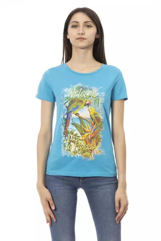 Light Blue Cotton Women Top sold by Louxly