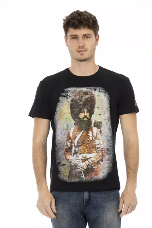 Black Cotton Men T-Shirt sold by Louxly
