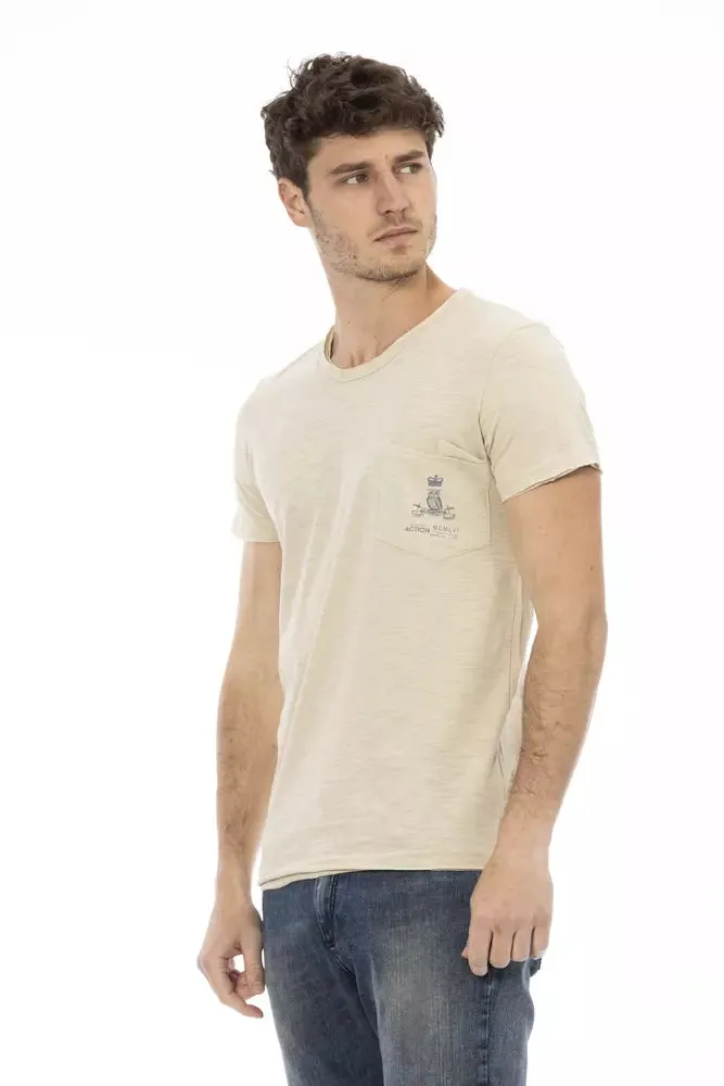 Beige Cotton Men T-Shirt sold by Louxly product image thumbnail 2