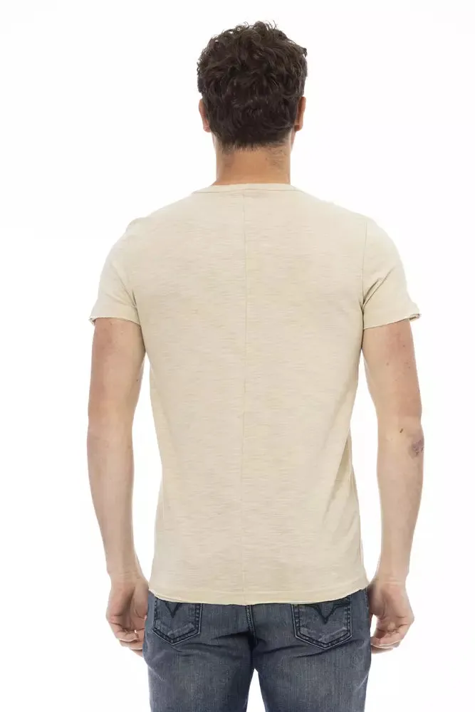 Beige Cotton Men T-Shirt sold by Louxly product image thumbnail 3
