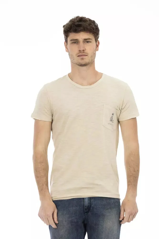 Beige Cotton Men T-Shirt sold by Louxly