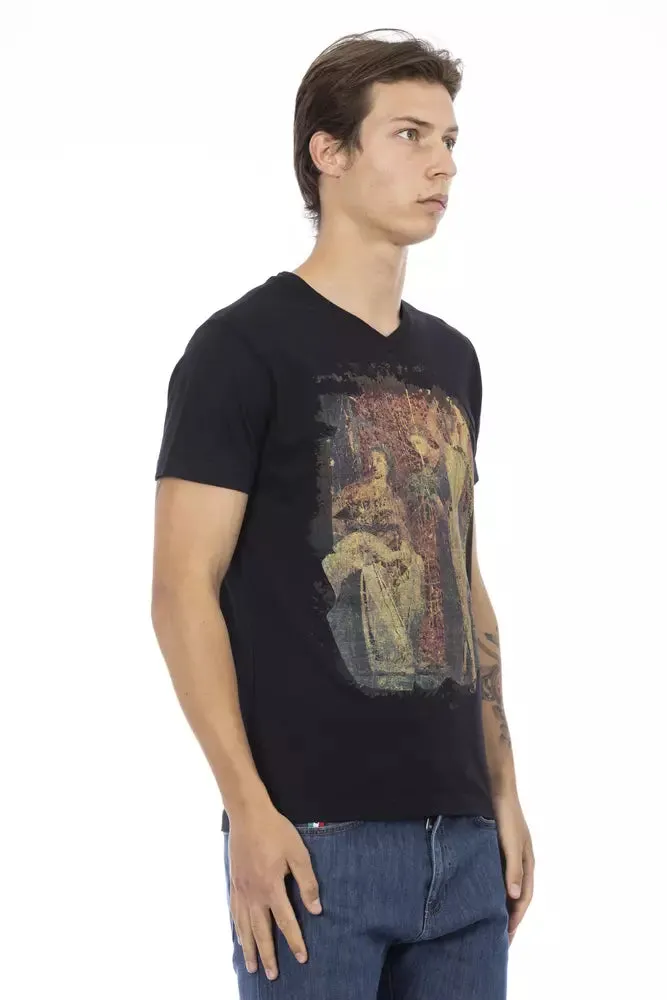 Black Cotton Men T-Shirt sold by Louxly product image thumbnail 2