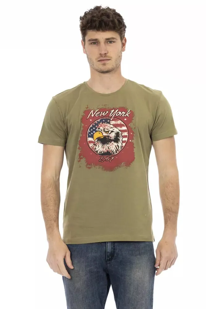 Green Cotton Men T-Shirt sold by Louxly