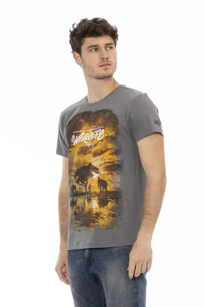 Gray Cotton Men T-Shirt sold by Louxly product image thumbnail 2