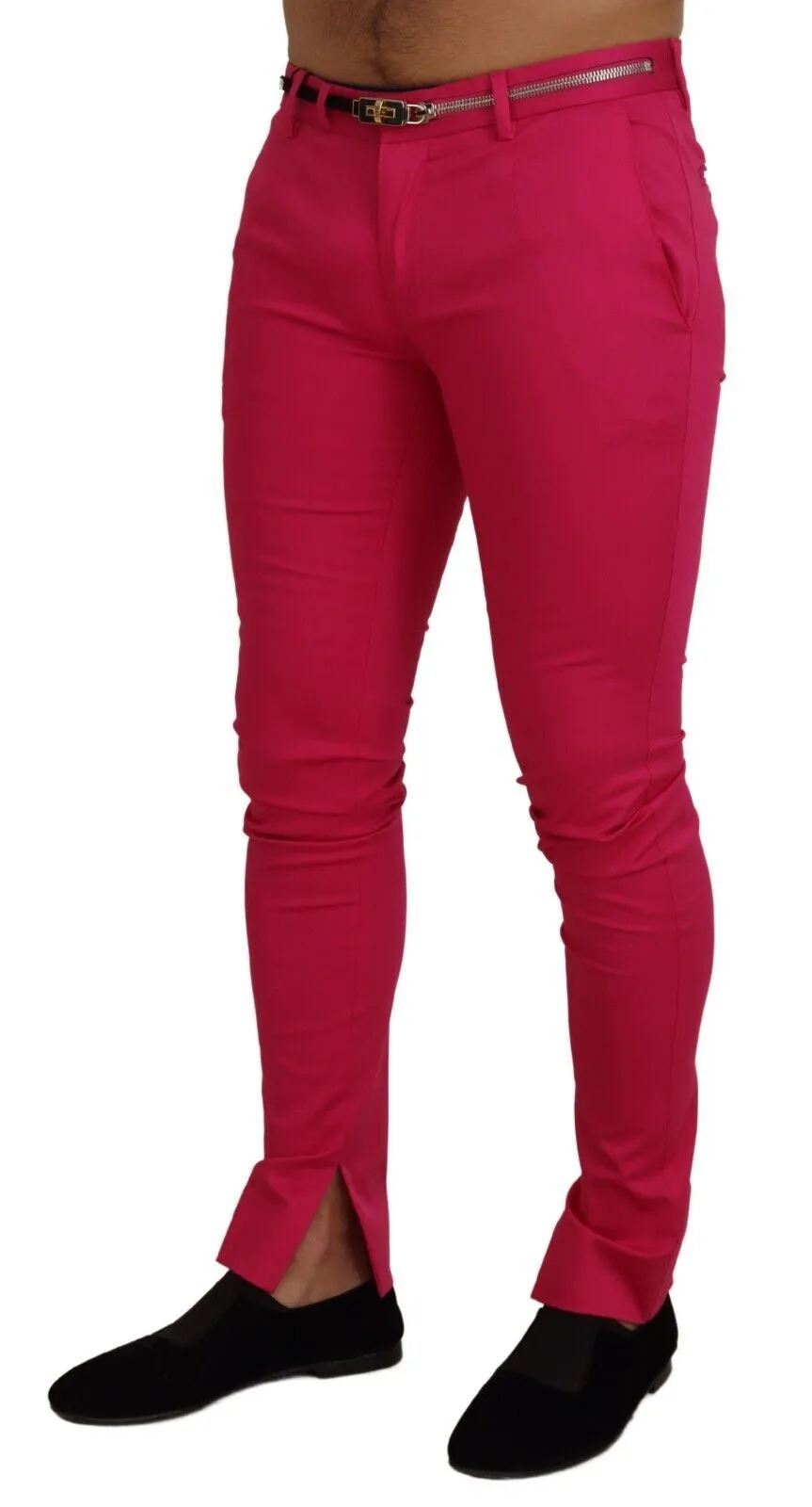 Chic Pink Cotton Blend Trousers sold by Louxly product image thumbnail 2