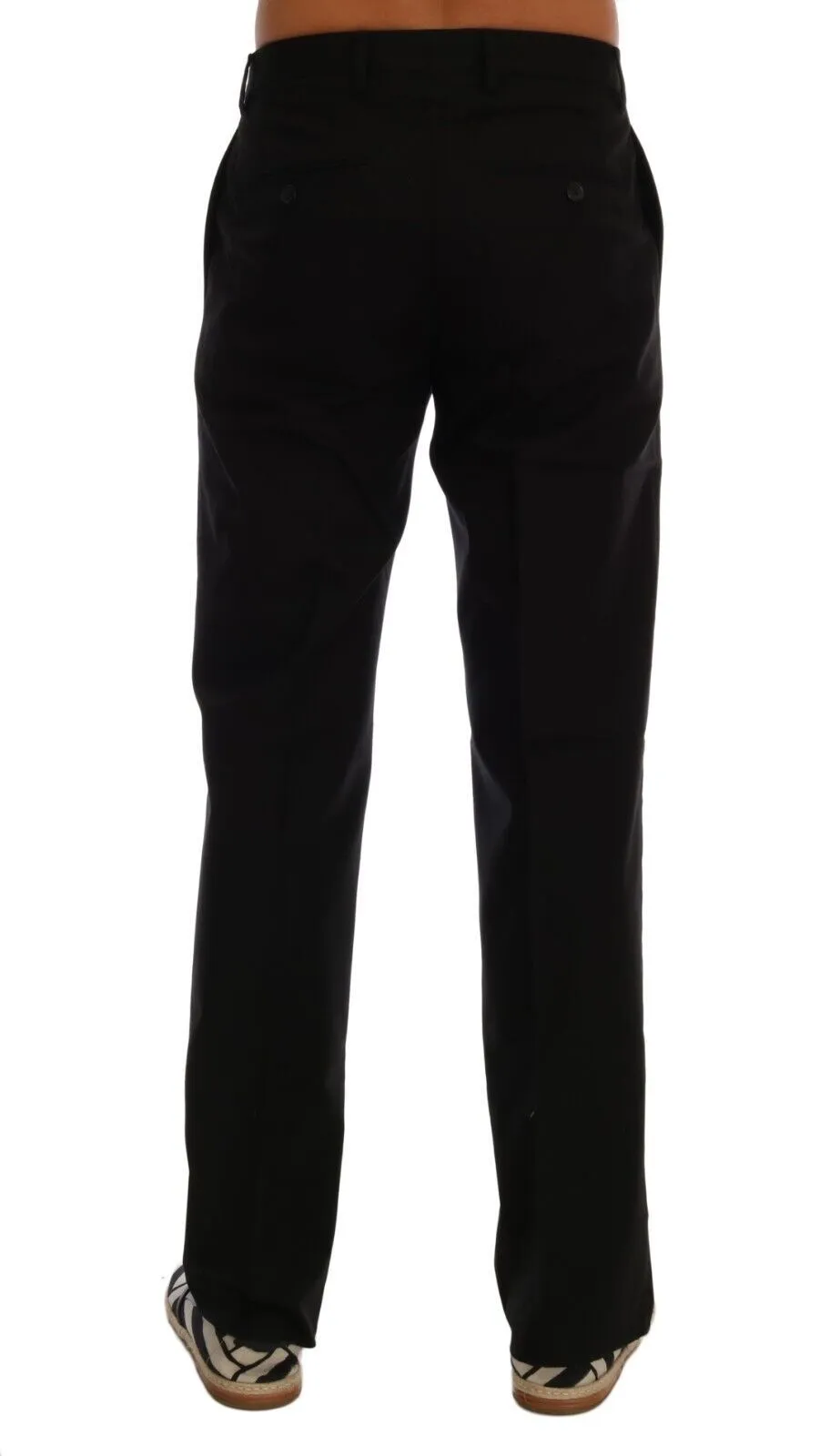 Elegant Black Cotton Stretch Pants sold by Louxly product image thumbnail 3