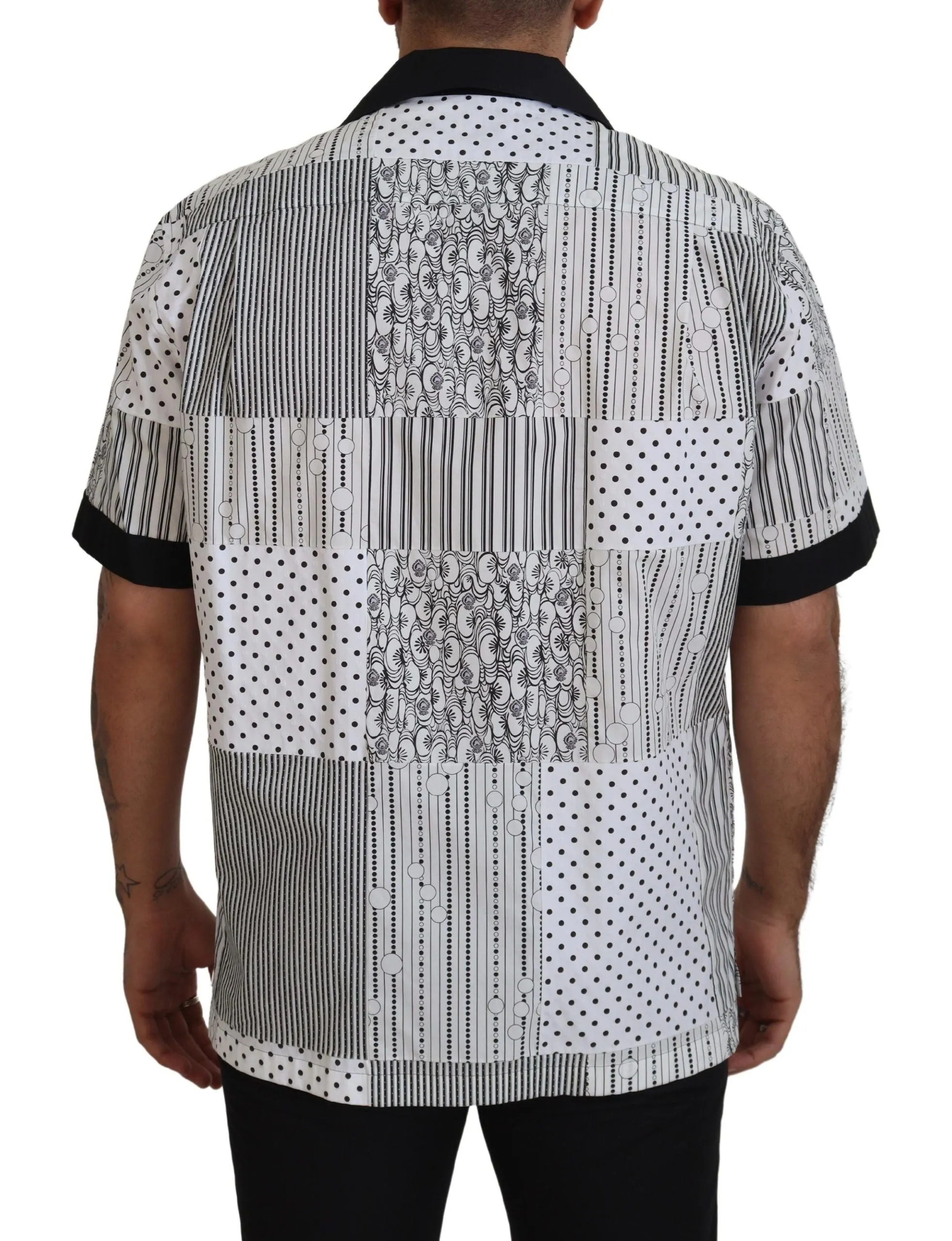 Elegant Black & White Cotton Shirt sold by Louxly product image thumbnail 3