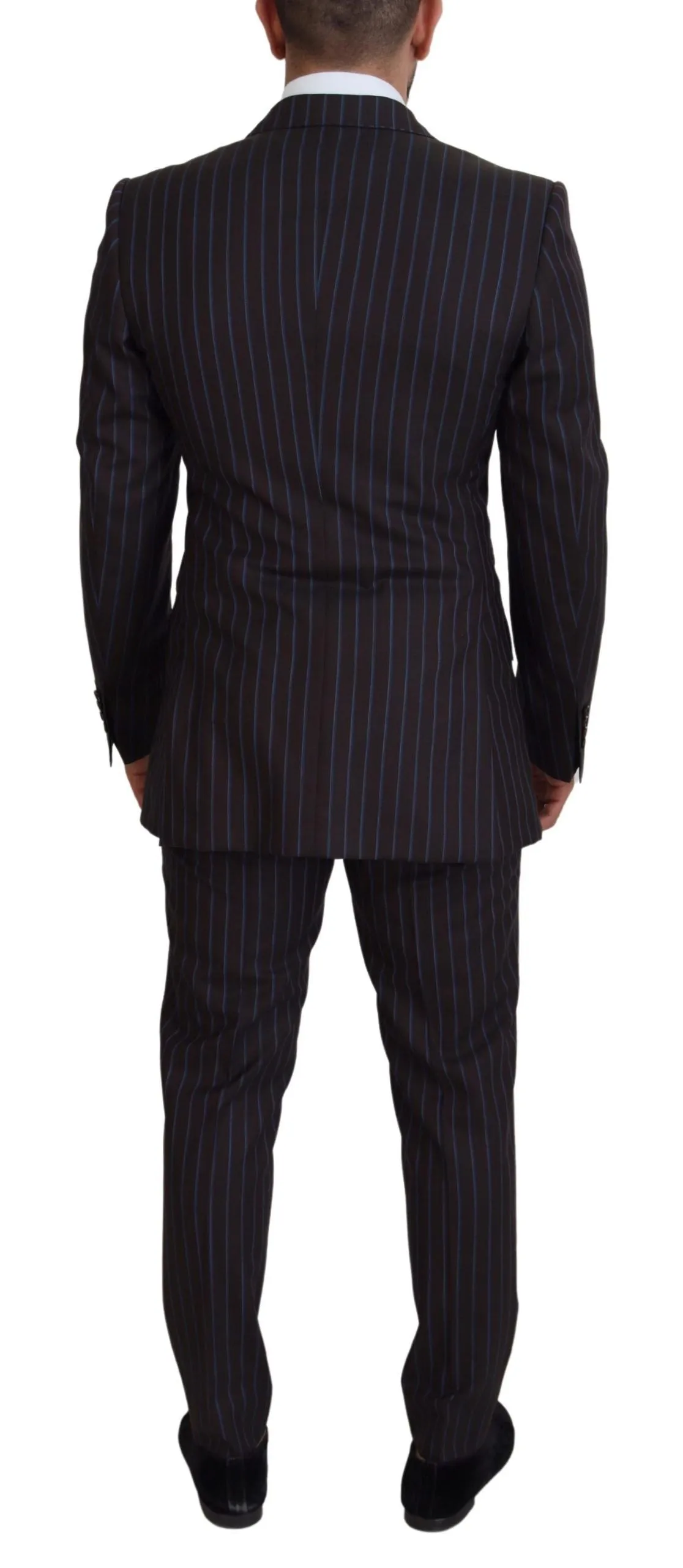 Elegant Black Striped Virgin Wool Suit sold by Louxly product image thumbnail 3