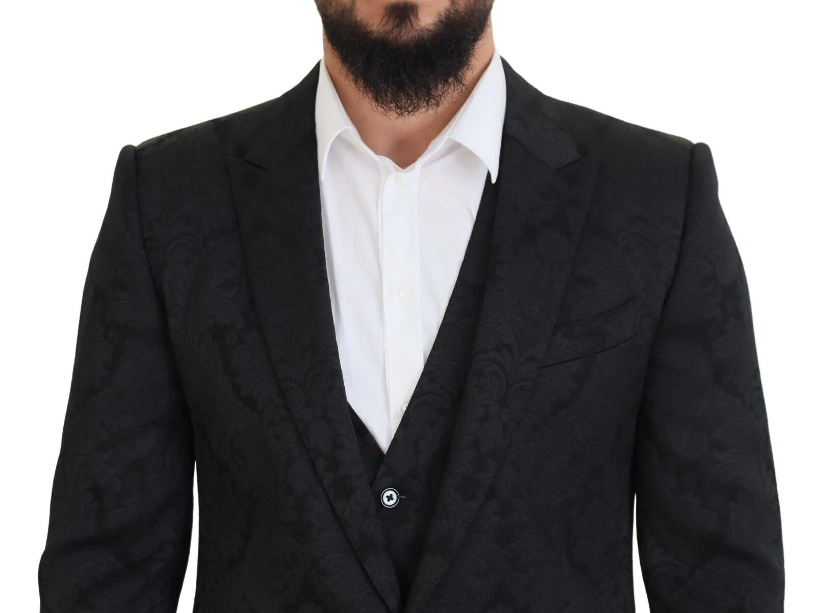 Elegant Black Martini Suit Jacket & Vest Ensemble sold by Louxly product image thumbnail 4