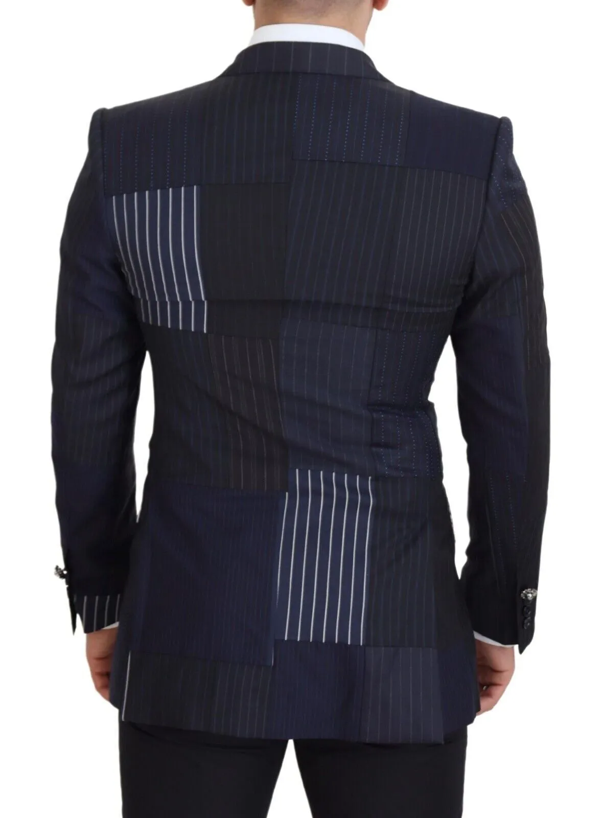 Elegant Navy Double Breasted Wool Blazer sold by Louxly product image thumbnail 3