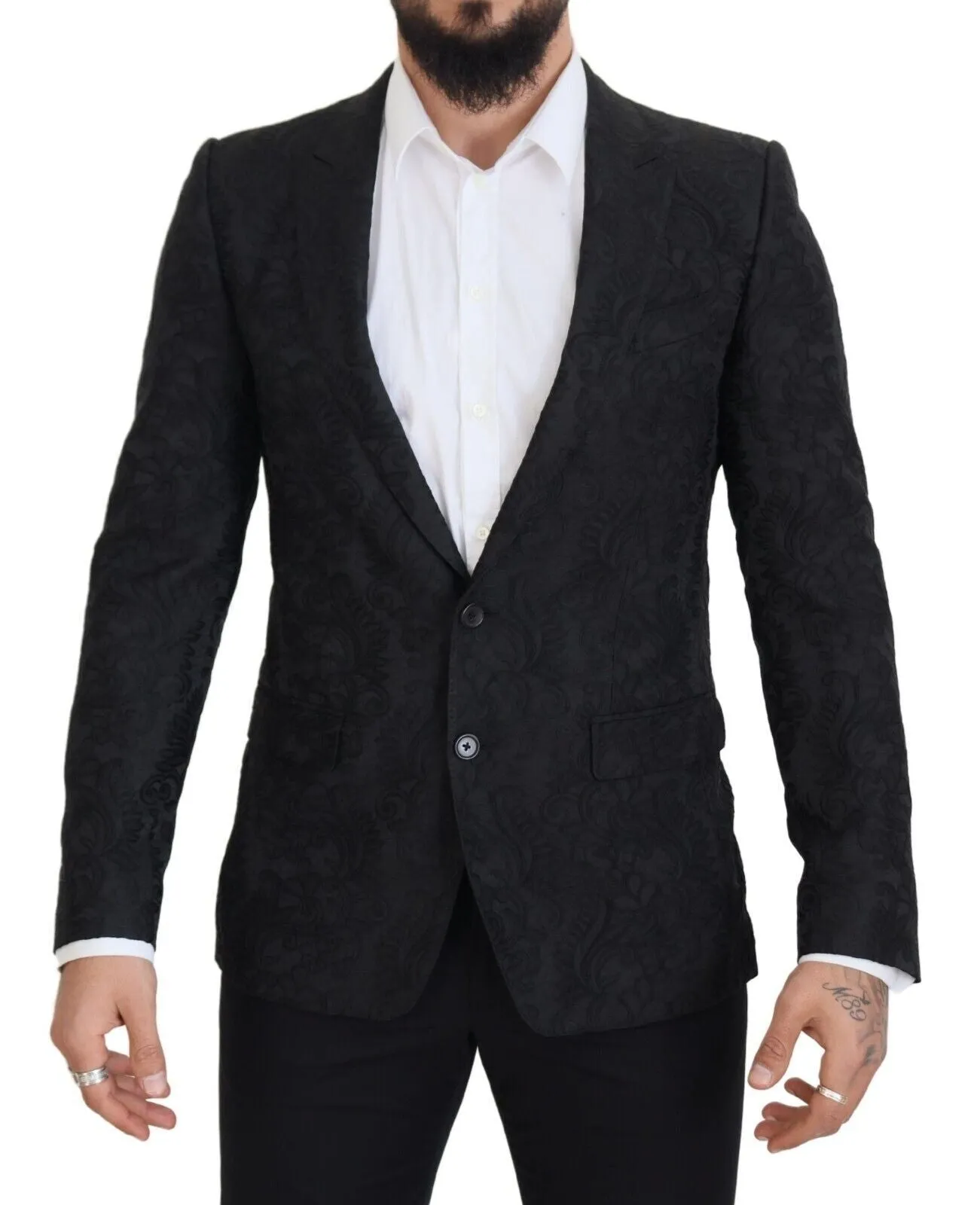 Elegant Slim Fit Peak Lapel Blazer sold by Louxly