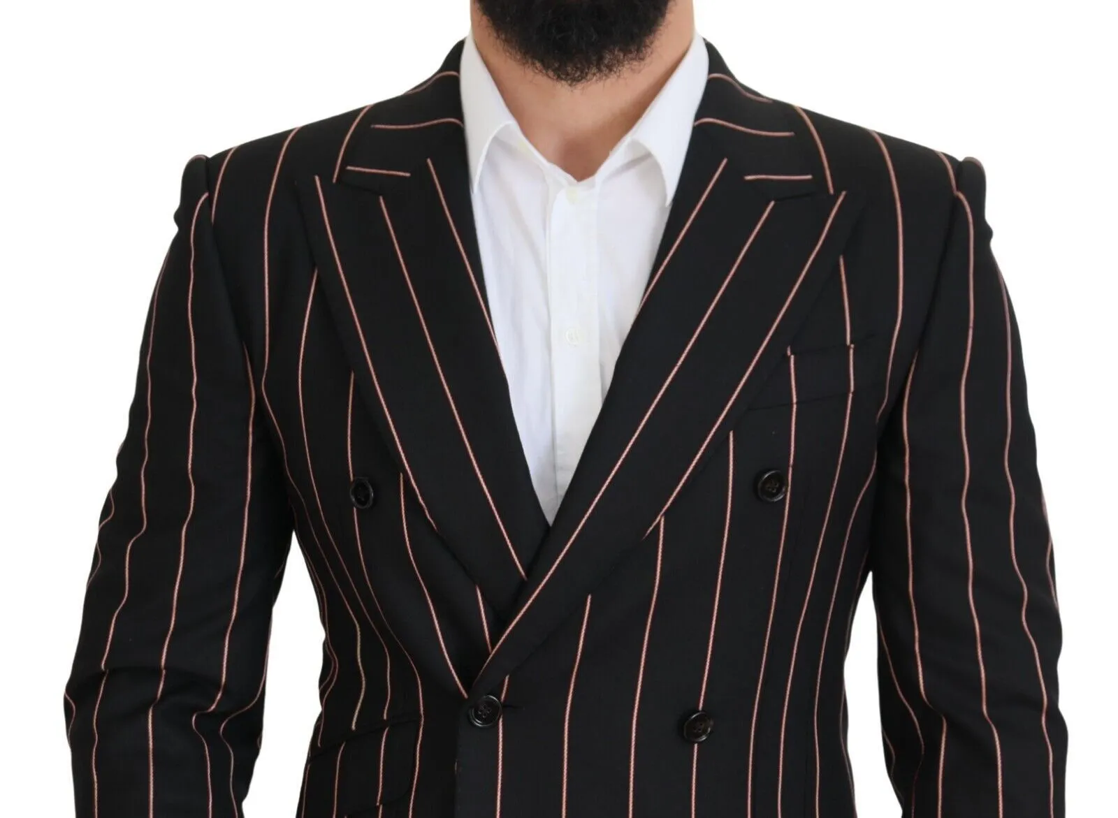 Elegant Slim Fit Double-Breasted Black Blazer sold by Louxly product image thumbnail 4