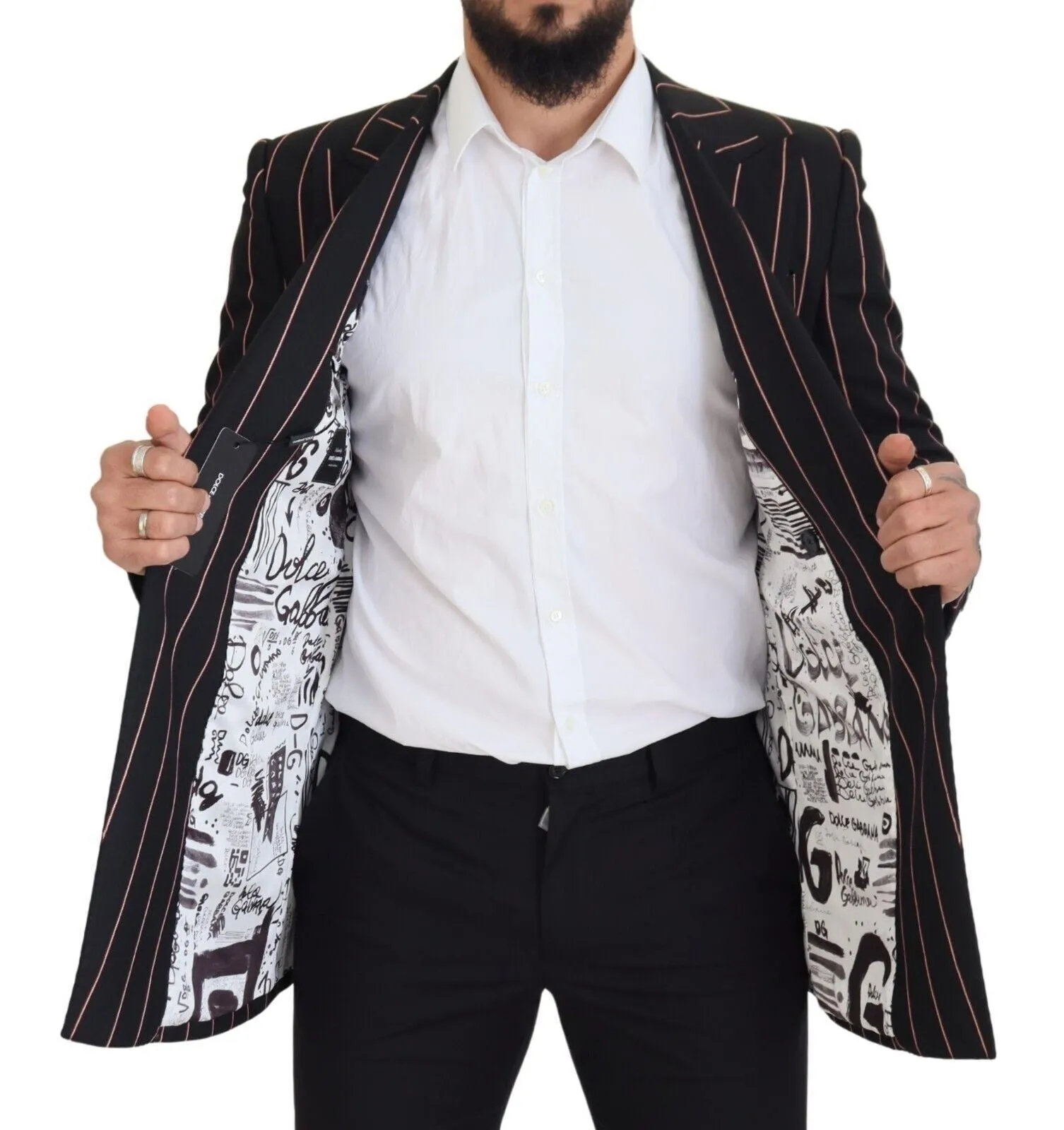 Elegant Slim Fit Double-Breasted Black Blazer sold by Louxly product image thumbnail 5