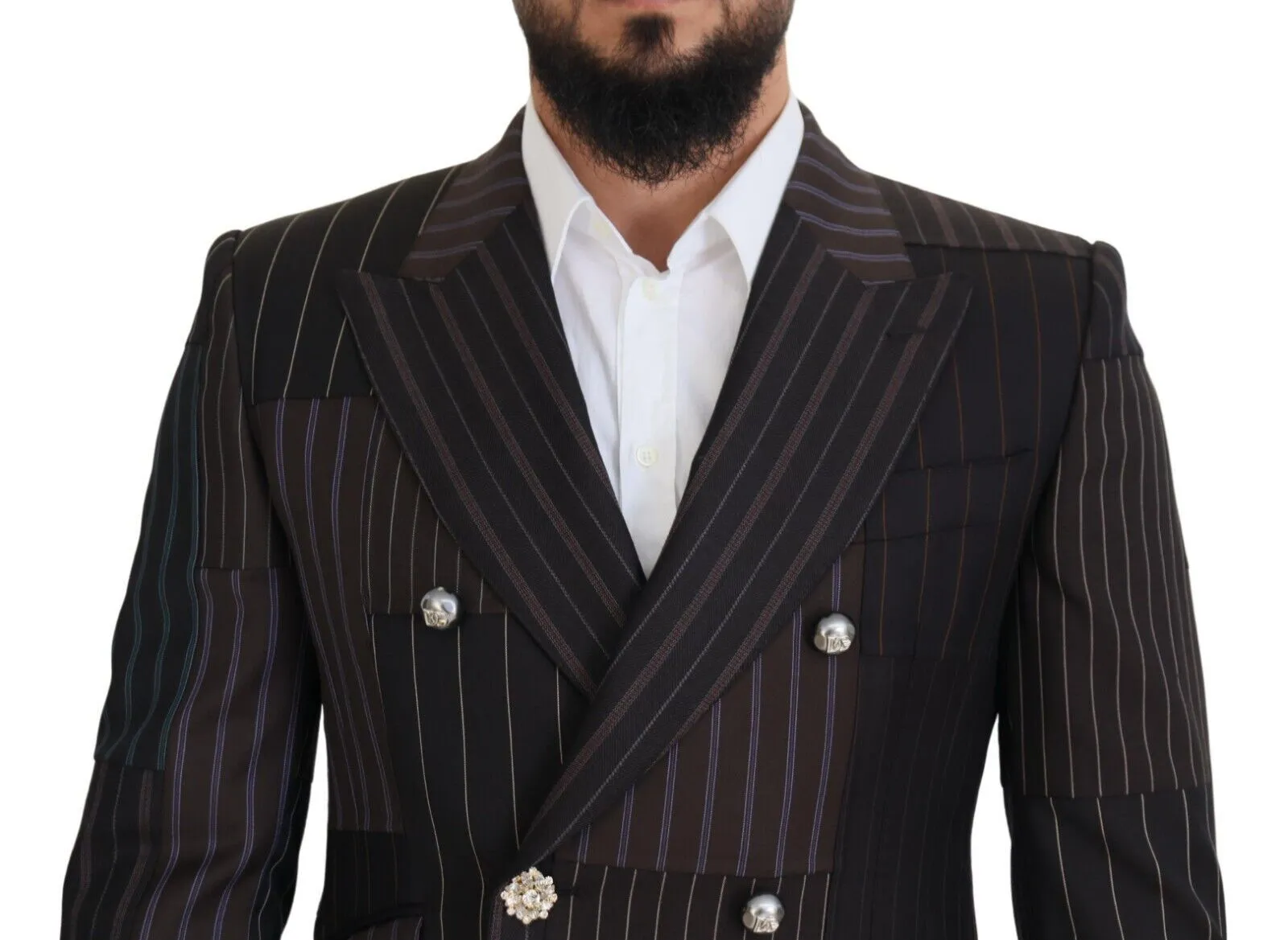 Multicolor Wool Silk Blend Slim Fit Blazer sold by Louxly product image thumbnail 4