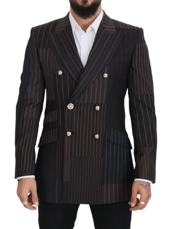 Multicolor Wool Silk Blend Slim Fit Blazer sold by Louxly