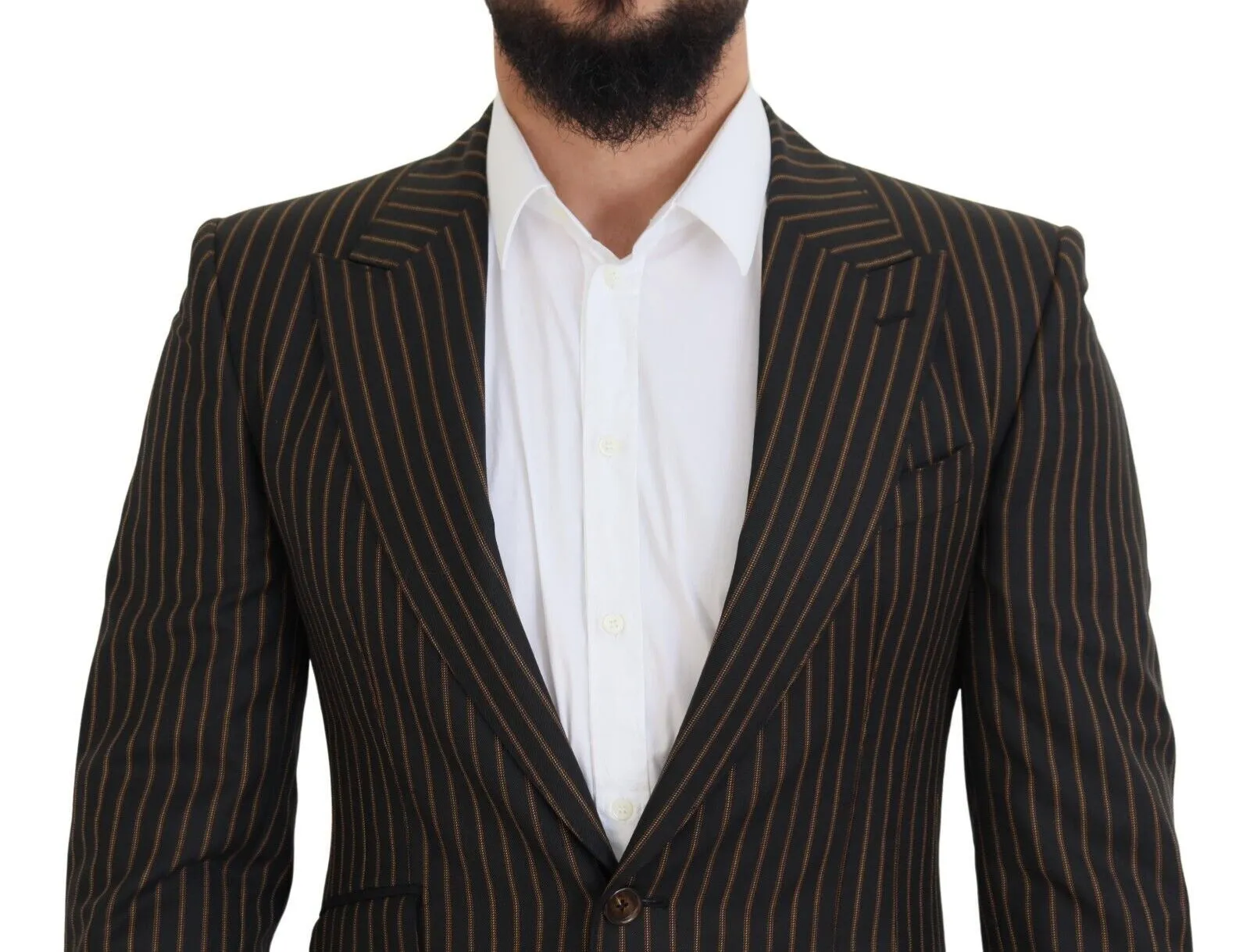 Elegant Striped Wool Blend Slim Blazer sold by Louxly product image thumbnail 4